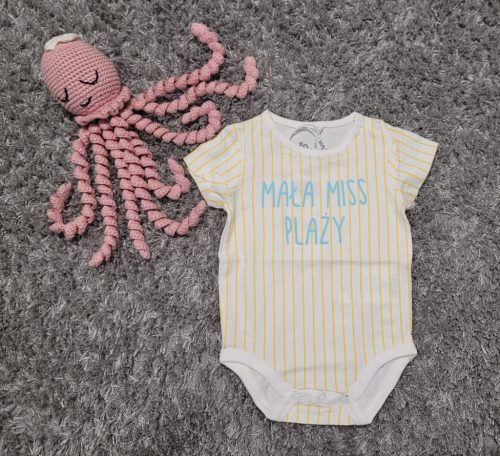 Rövid ujjú csíkos body (56cm)