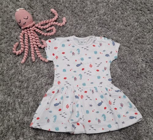 Lány rövid ujjú tenger mintás ruha (80 cm)